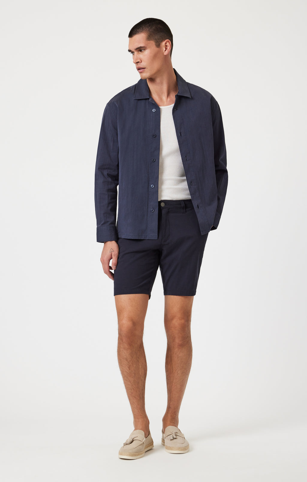 NOAH SHORTS IN NAVY SEERSUCKER - Mavi Jeans