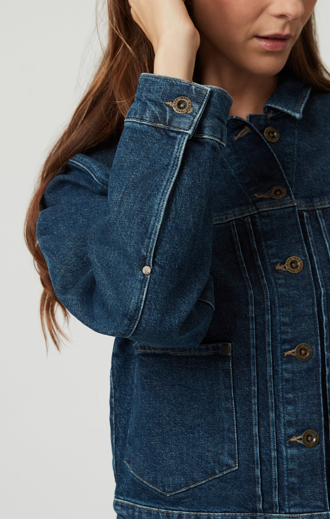 Mavi Women's Laurel Denim Jacket In Dark Blue Denim