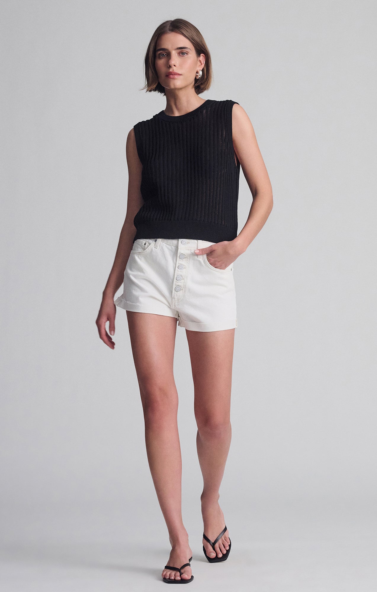 SLEEVELESS KNIT TOP IN BLACK - Mavi Jeans