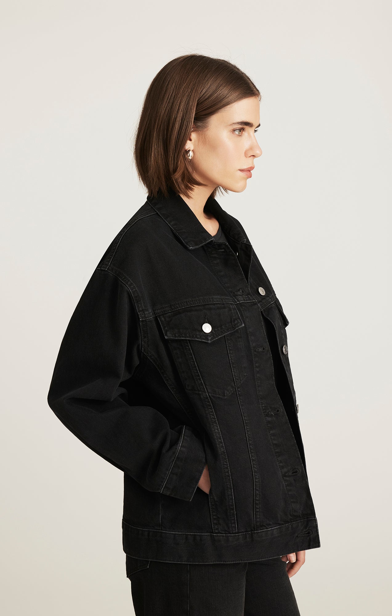 LUNA DENIM JACKET IN DARK SMOKE 90S - Mavi Jeans
