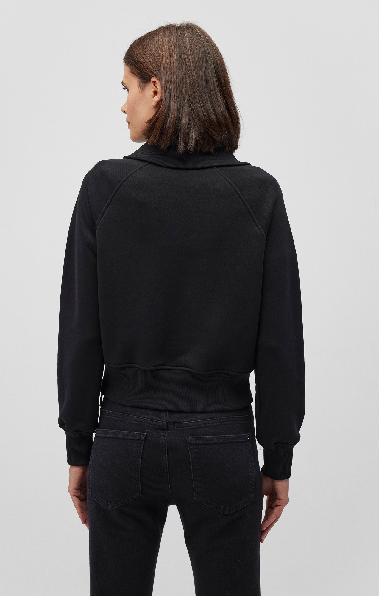 Mavi Women's Quarter Zip Sweatshirt In Black