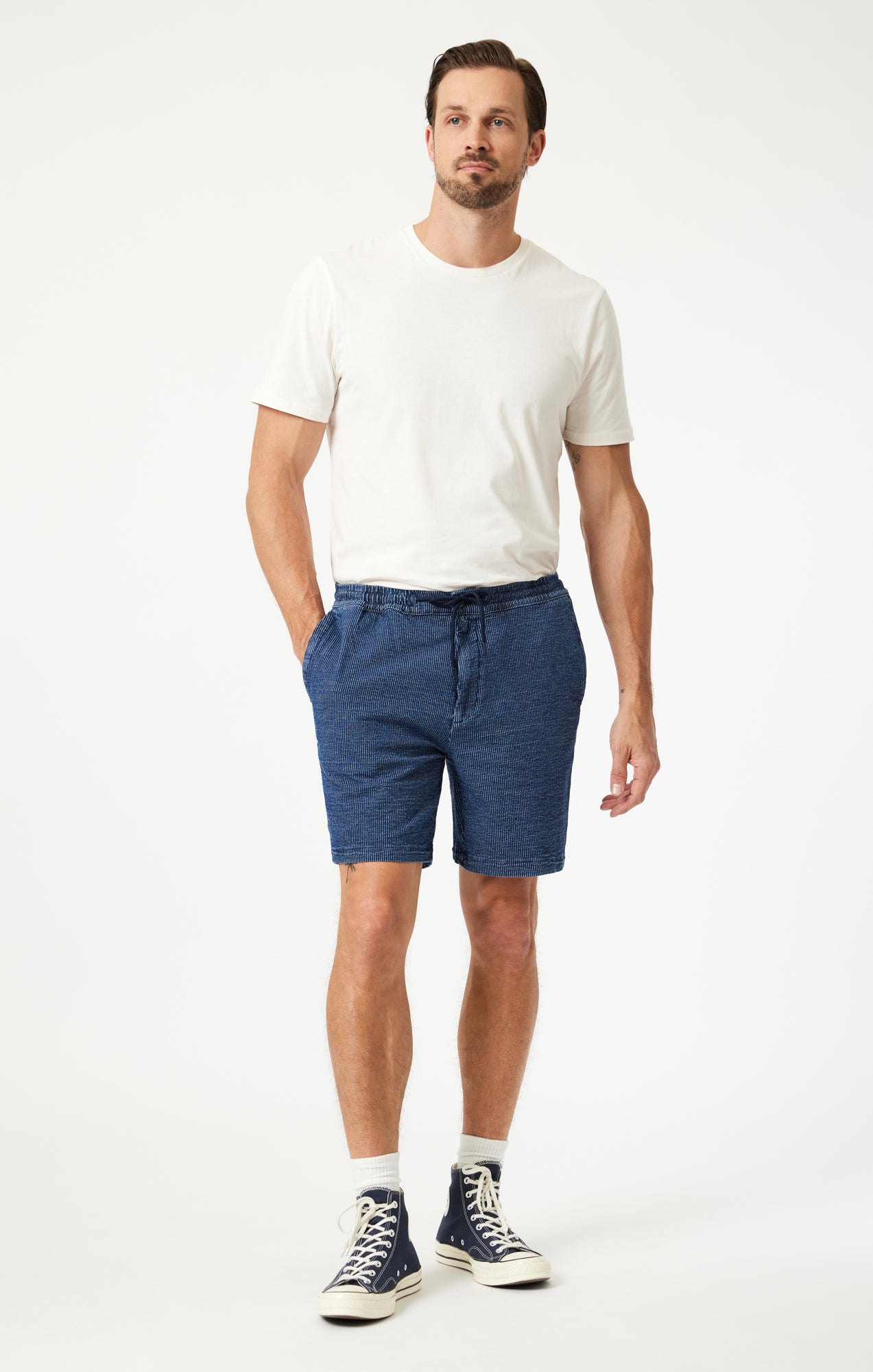 CLINT JOGGER SHORTS IN DARK STRIPE ATHLETIC - Mavi Jeans