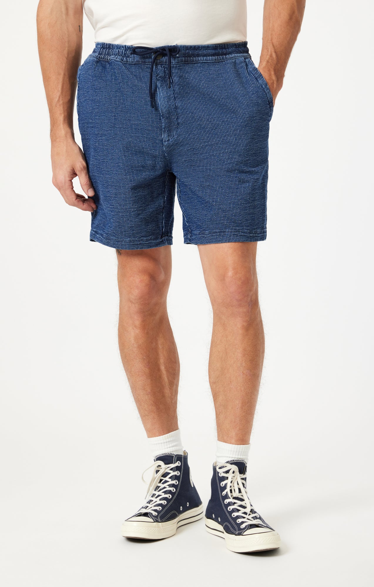 CLINT JOGGER SHORTS IN DARK STRIPE ATHLETIC - Mavi Jeans