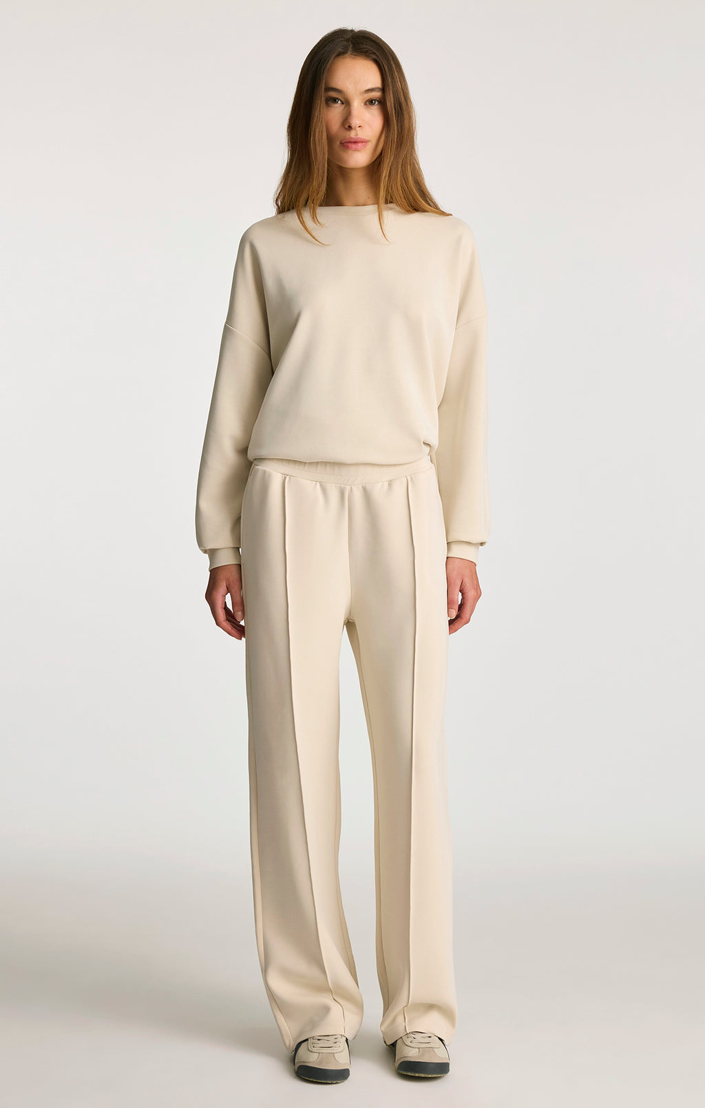 SPORTY LUXE TENCEL PANTS IN BONE WHITE - Mavi Jeans