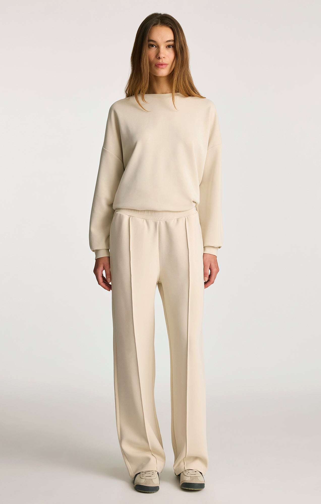 SPORTY LUXE TENCEL PANTS IN BONE WHITE - Mavi Jeans