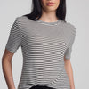SHORT SLEEVE CREW NECK SHIRT IN BLACK STRIPE - Mavi Jeans