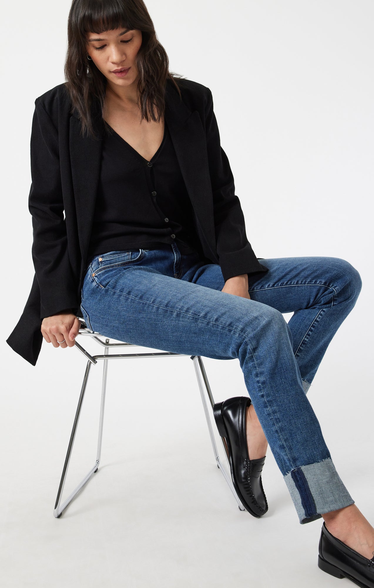 EMMA SLIM BOYFRIEND IN MID USED FLEX BLUE - Mavi Jeans