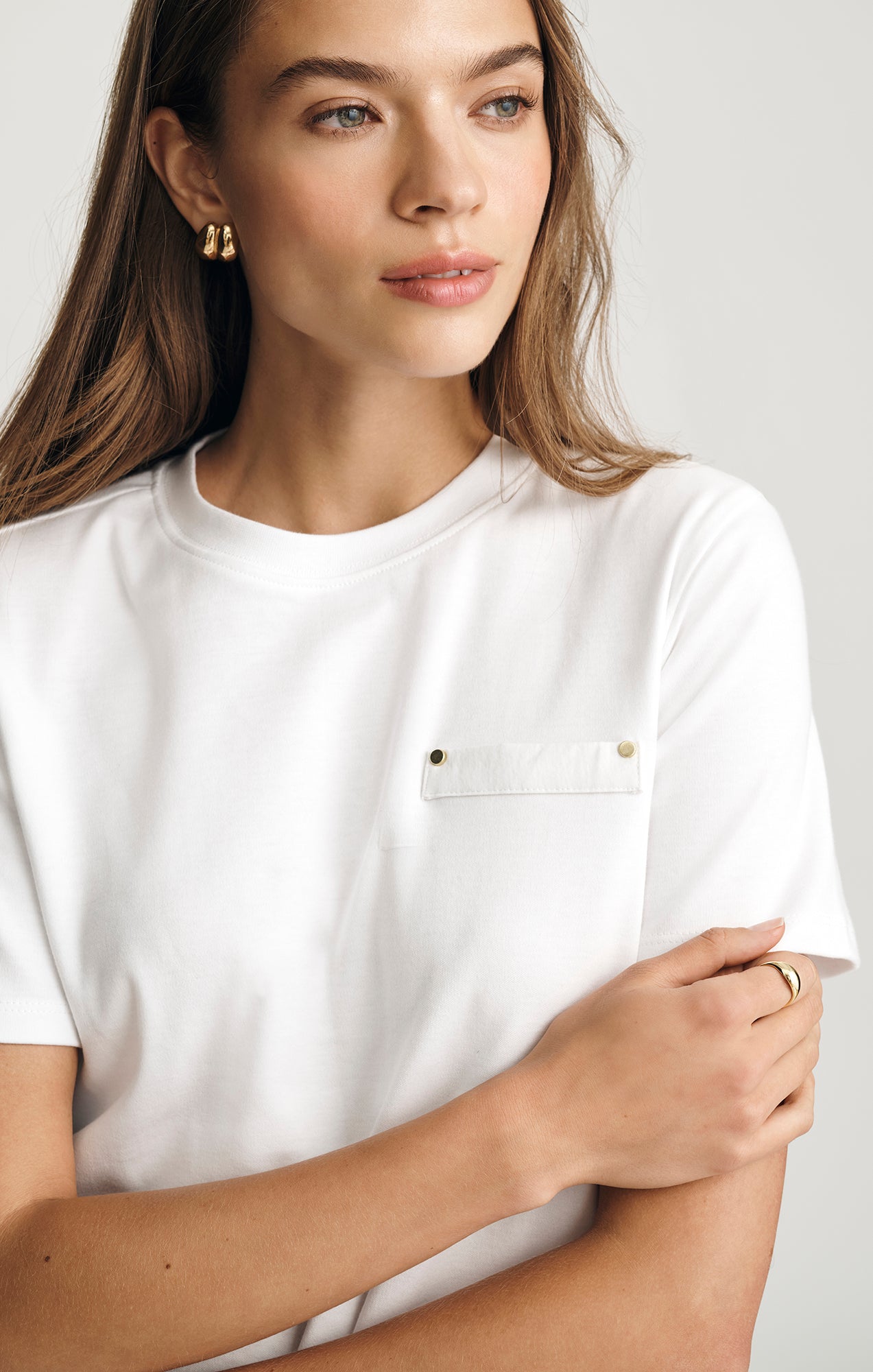 WELT POCKET T-SHIRT IN WHITE - Mavi Jeans