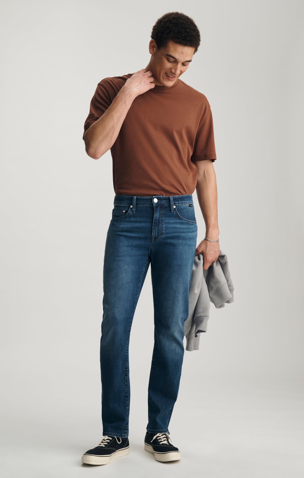 Mavi Men's Zach Straight Leg In Deep Blue Black Tonal Williamsburg