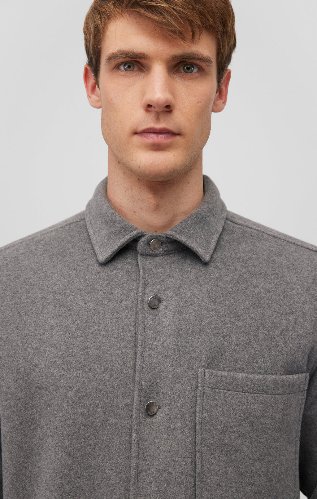 ONE POCKET LONG SLEEVE BUTTON-UP SHIRT IN ANTHRACITE - Mavi Jeans