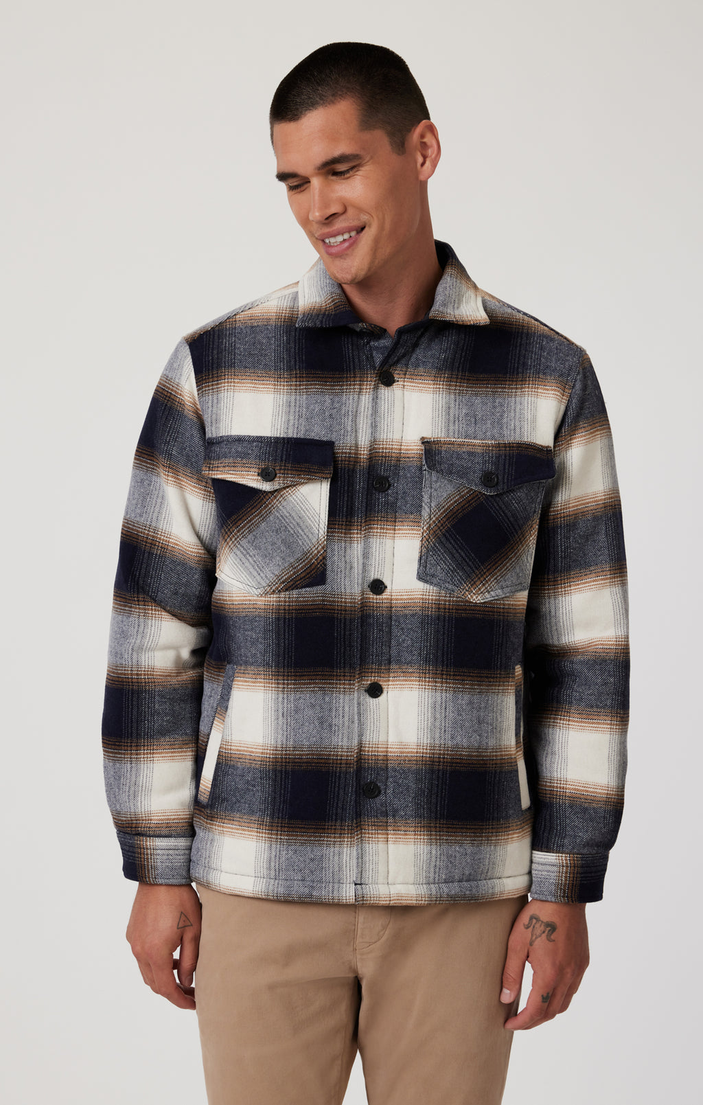 PLAID SHACKET IN BROWN CHECK - Mavi Jeans
