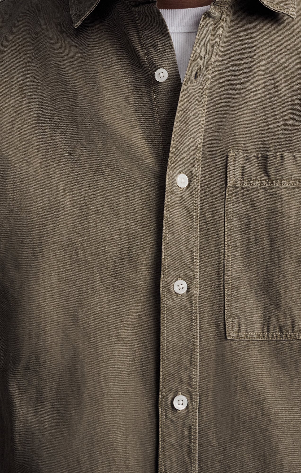 ONE POCKET LONG SLEEVE BUTTON-UP SHIRT IN BUNGEE CORD - Mavi Jeans