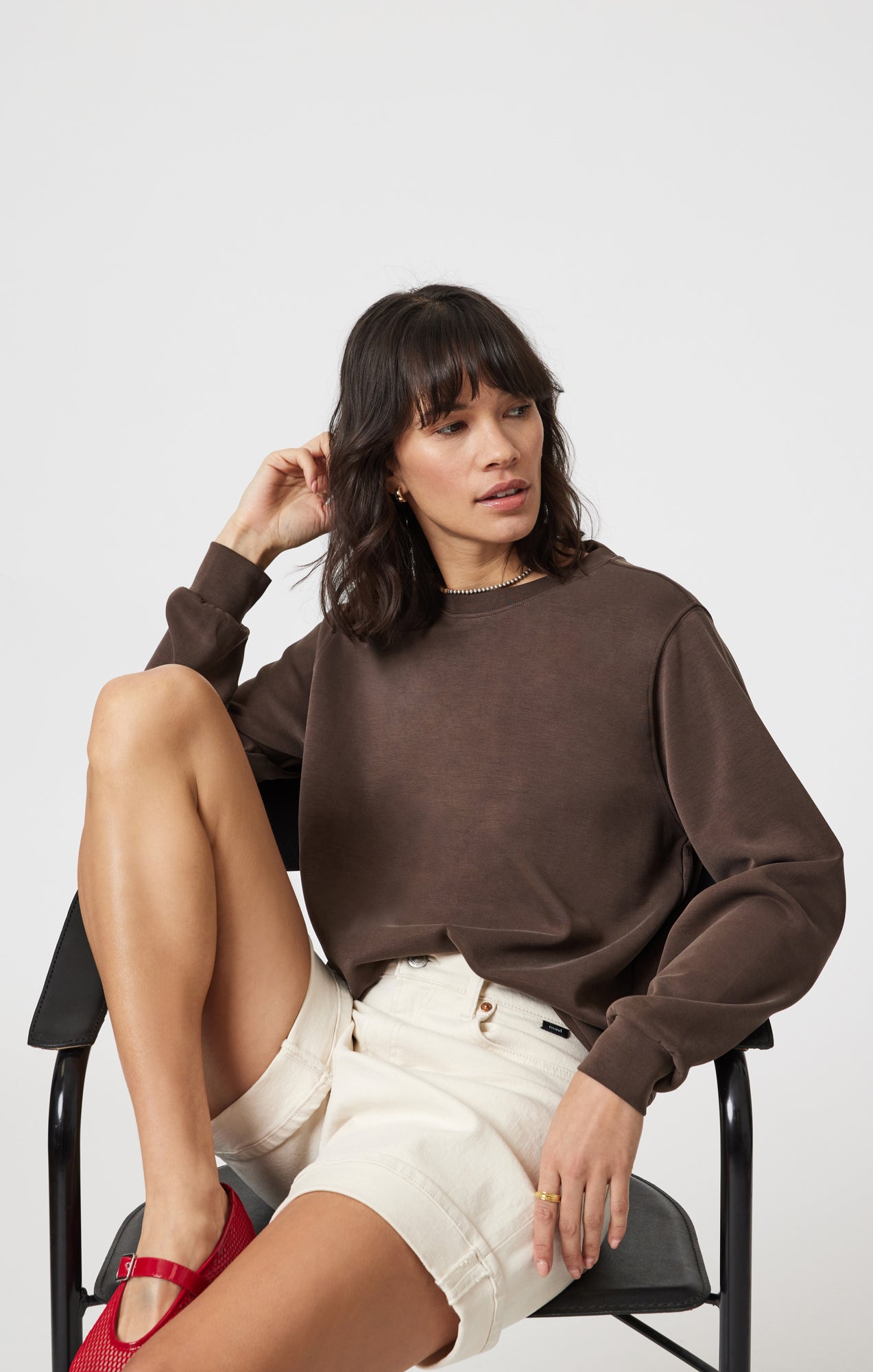 HEIDI CUFFED SHORTS IN ECRU 90's - Mavi Jeans