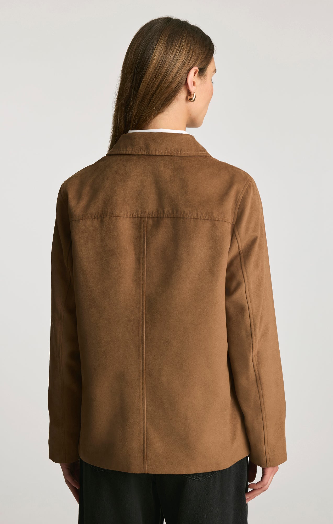 FAUX SUEDE CHORE JACKET IN BISON - Mavi Jeans