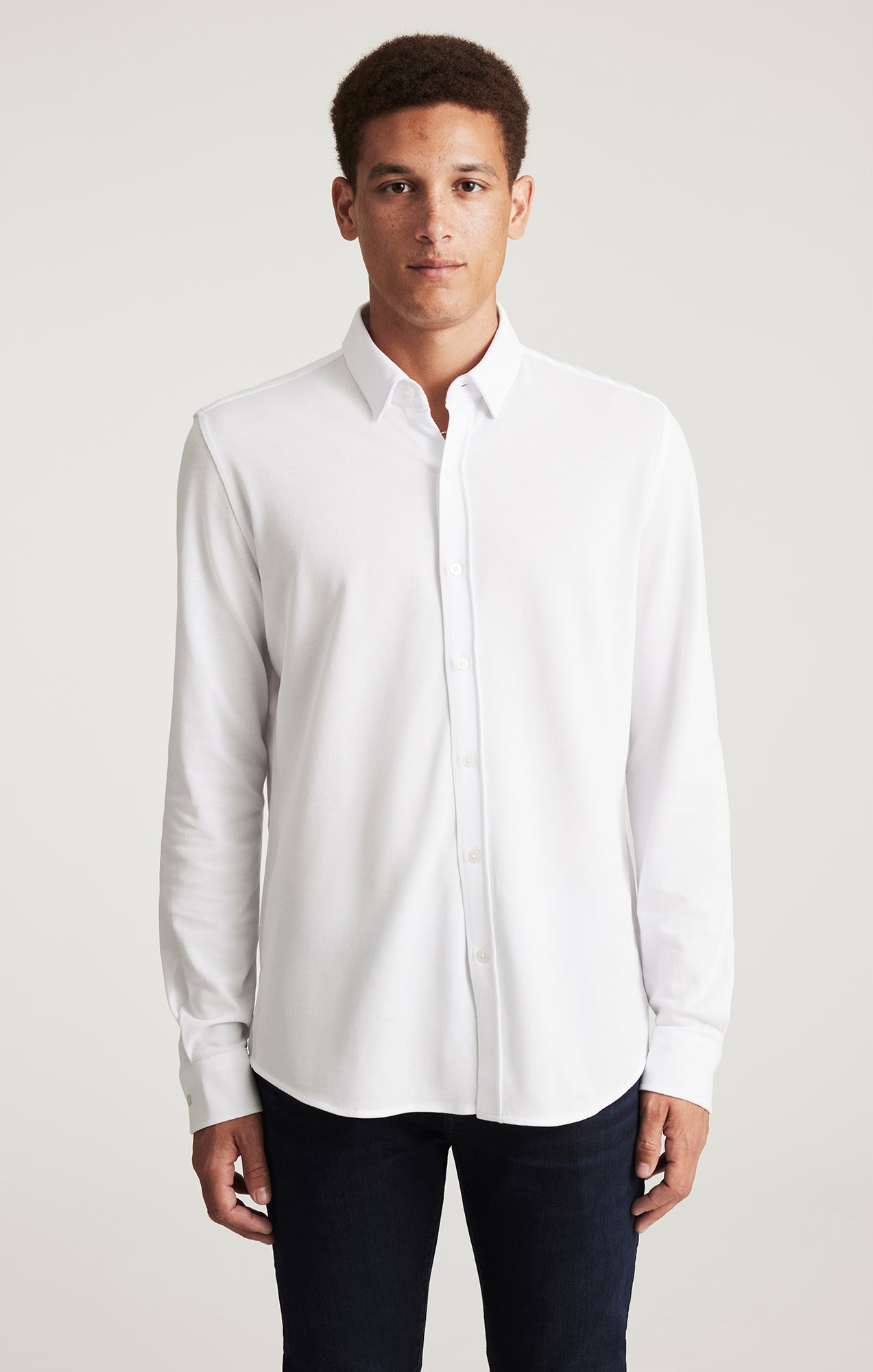 LONG SLEEVE BUTTON-UP SHIRT IN WHITE - Mavi Jeans