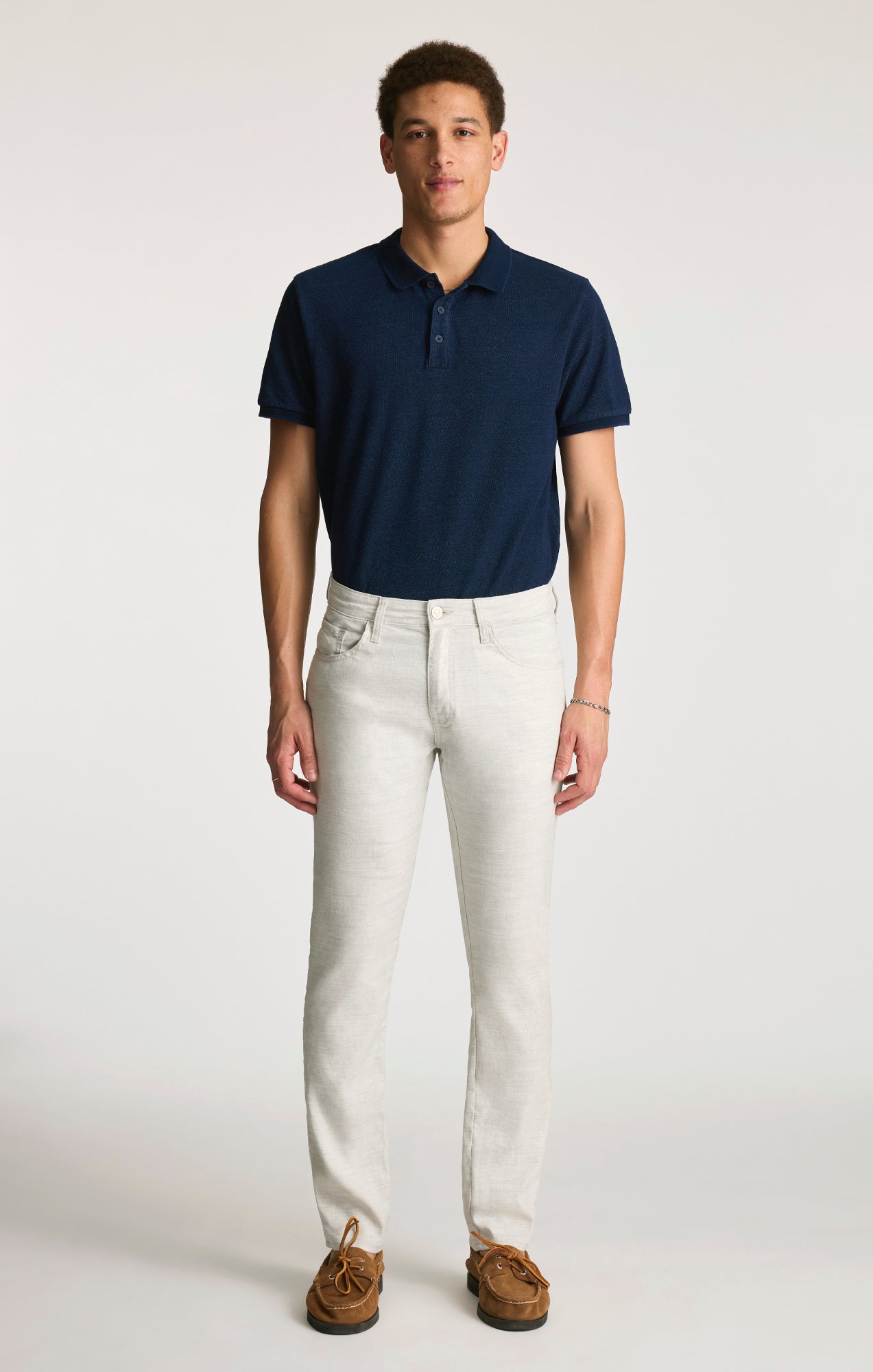 MARCUS SLIM STRAIGHT LEG IN NUDE LINEN