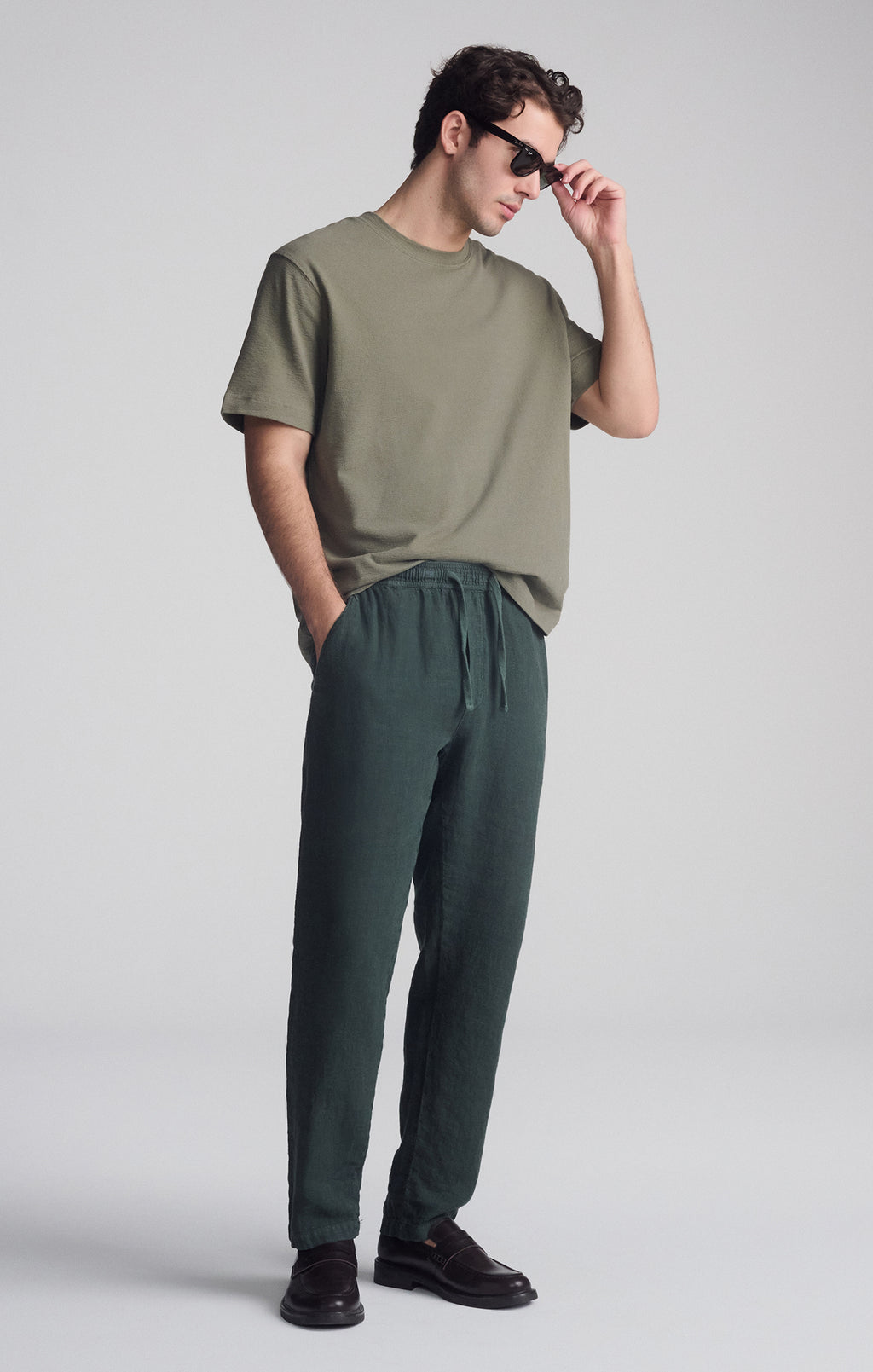 DRAWSTRING LINEN PANTS IN URBAN CHIC - Mavi Jeans