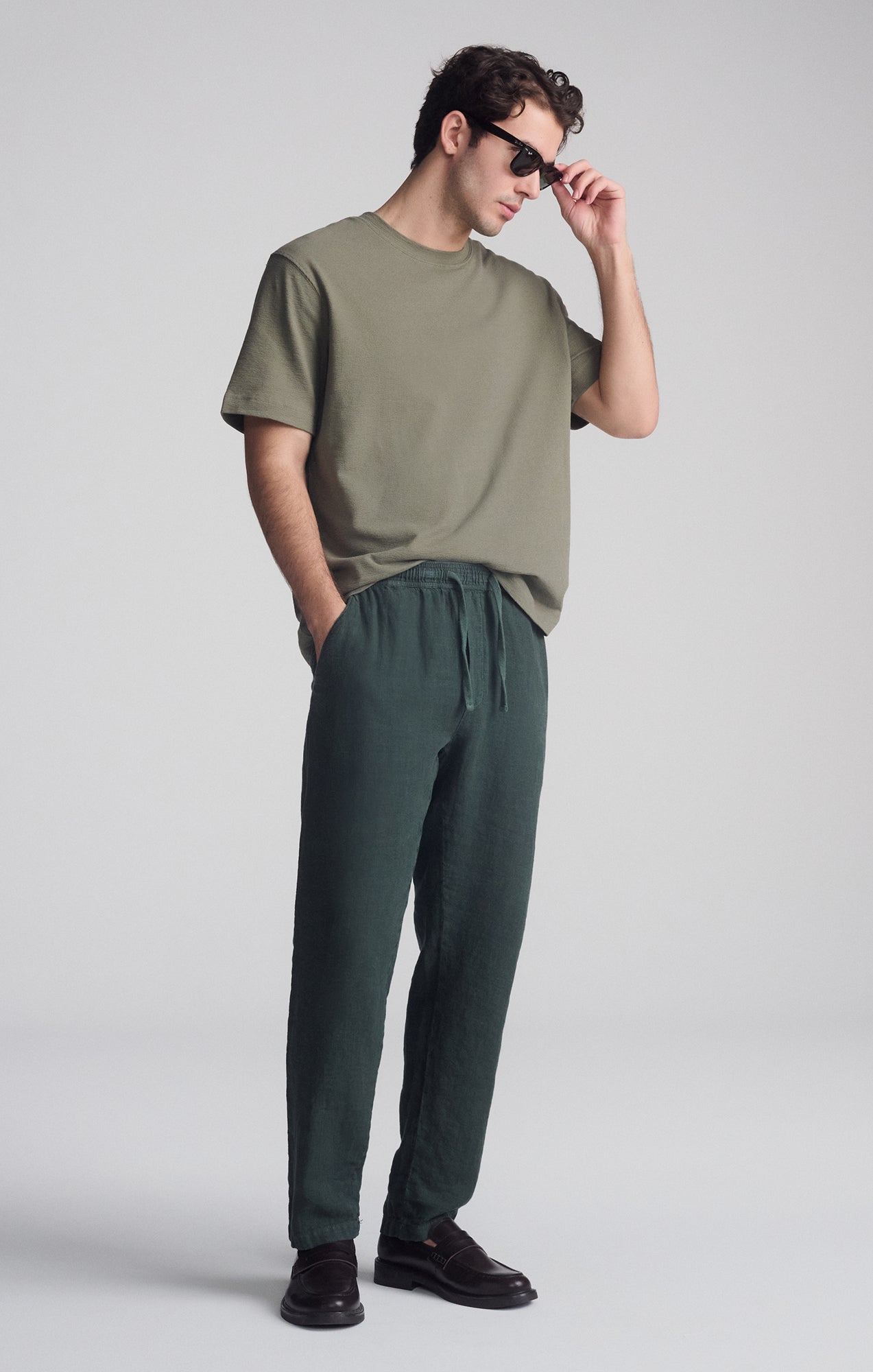 DRAWSTRING LINEN PANTS IN URBAN CHIC - Mavi Jeans