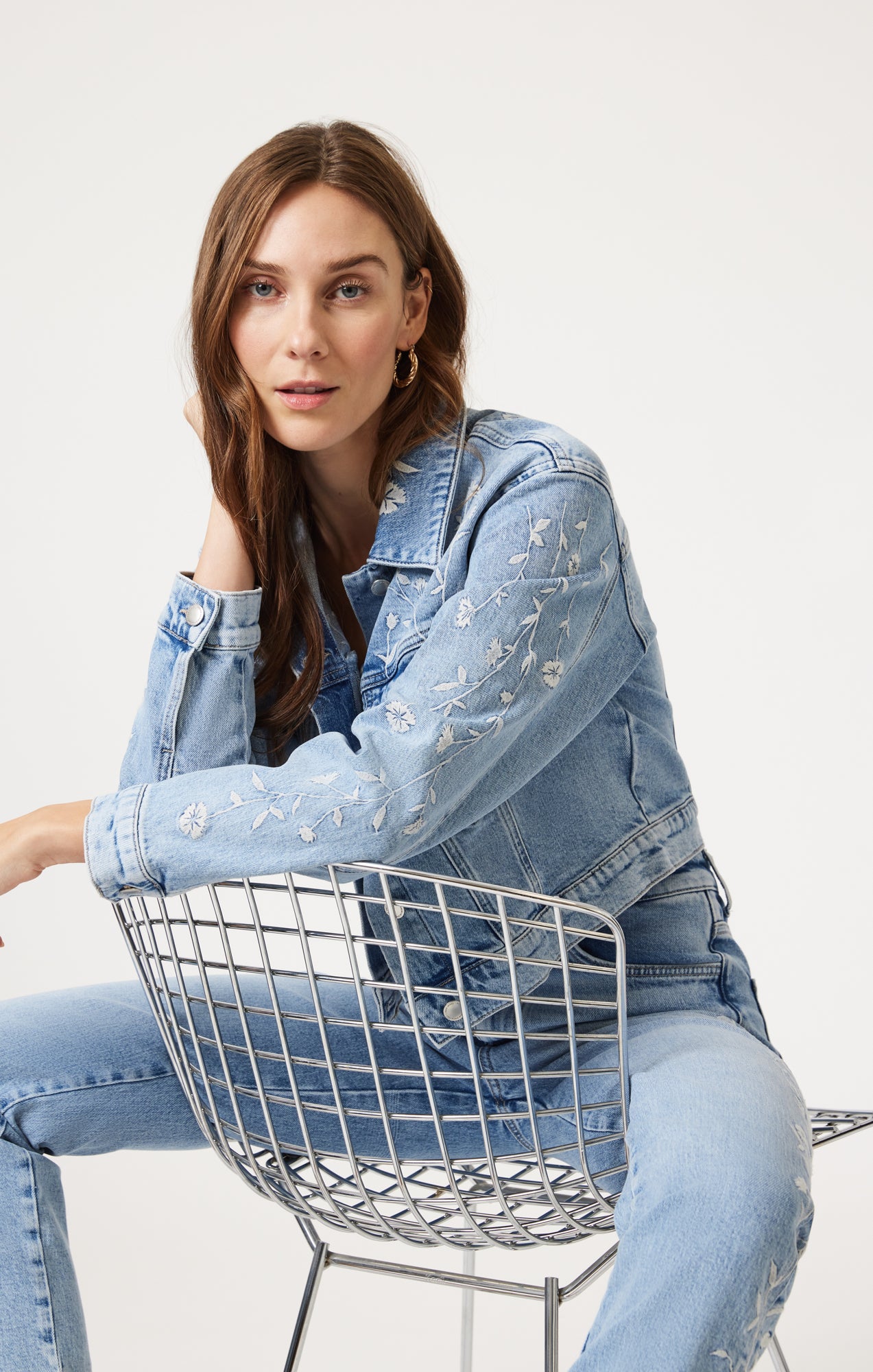 HARMONY DENIM JACKET IN LIGHT BLUE BLOOM DENIM - Mavi Jeans