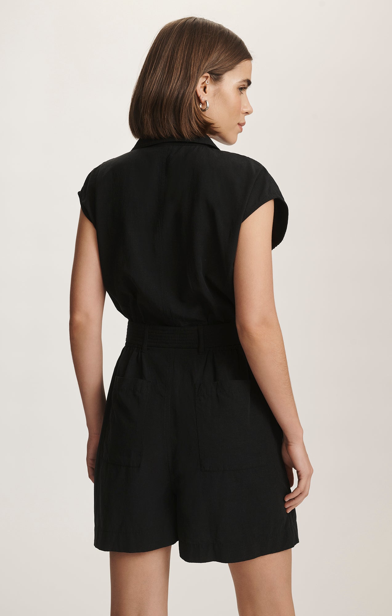 ZIP-UP ROMPER IN BLACK - Mavi Jeans