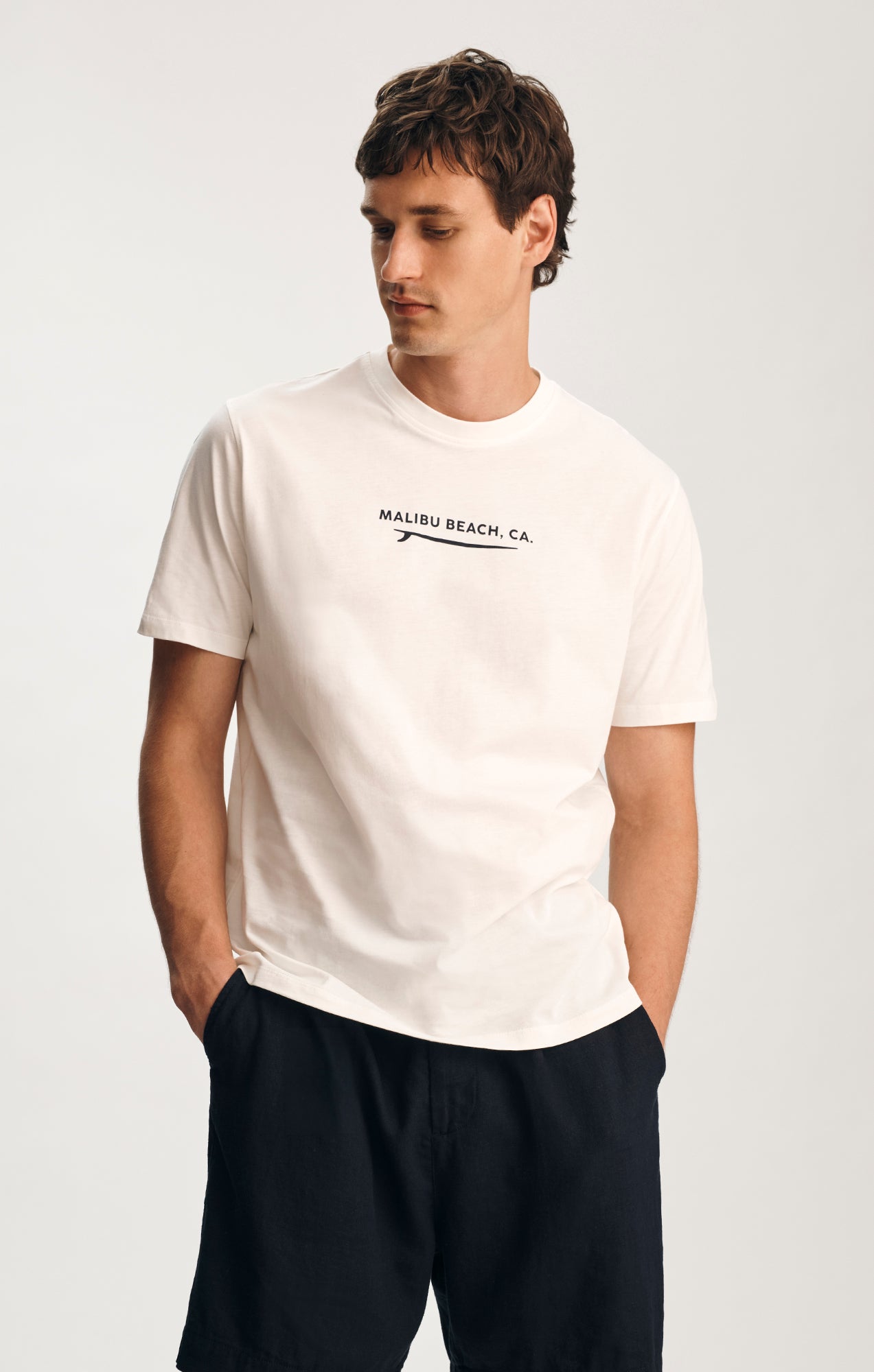MALIBU GRAPHIC T-SHIRT IN ANTIQUE WHITE - Mavi Jeans
