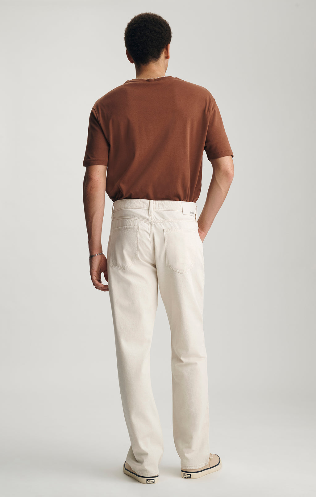 MARLON MODERN STRAIGHT LEG JEANS IN ECRU LINEN DENIM