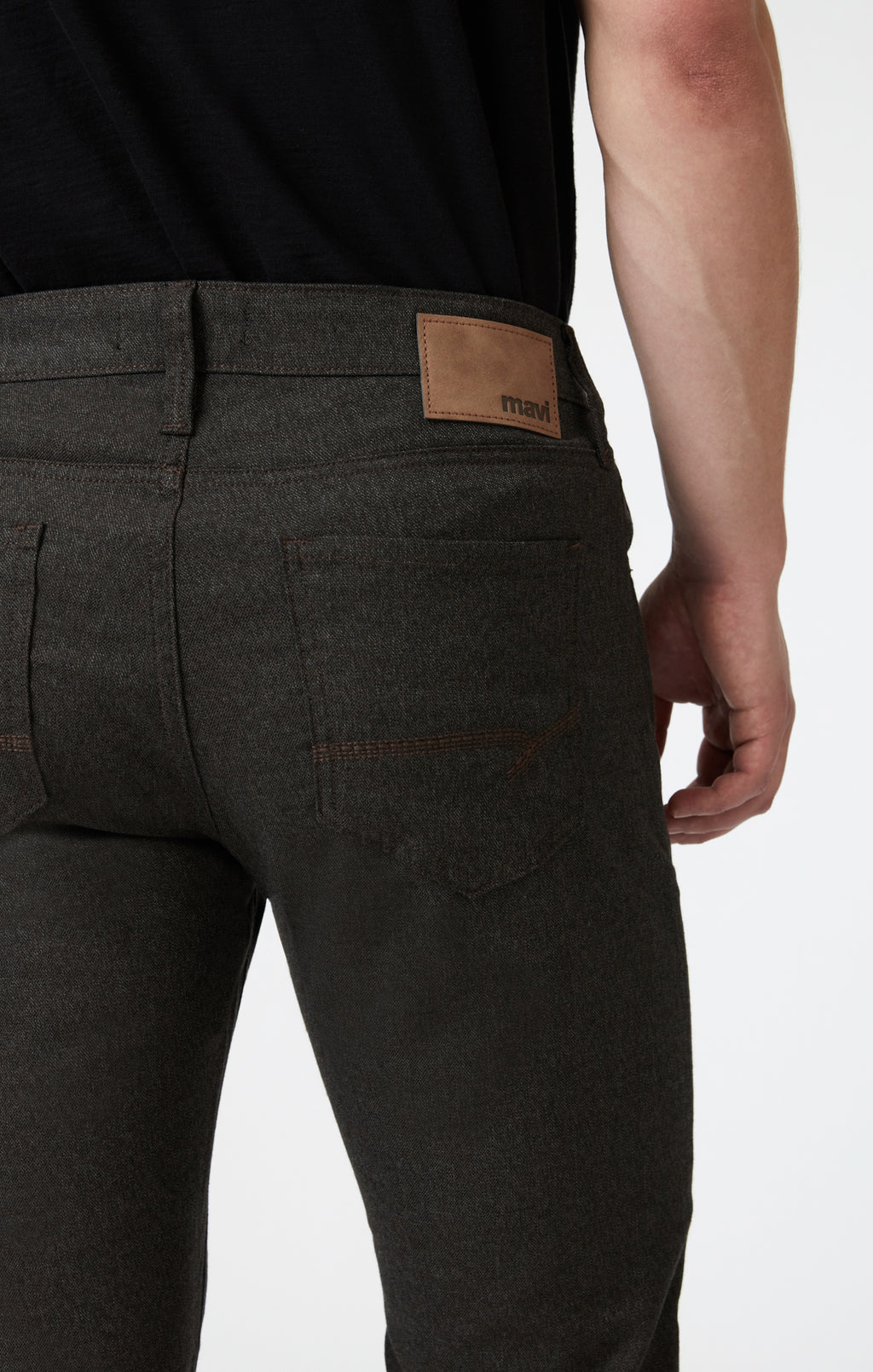 MARCUS SLIM STRAIGHT LEG IN BROWN FEATHER TWEED - Mavi Jeans