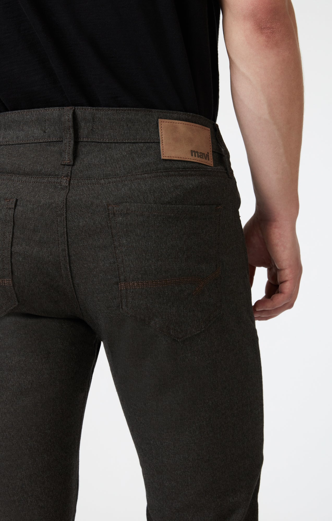 MARCUS SLIM STRAIGHT LEG IN BROWN FEATHER TWEED - Mavi Jeans