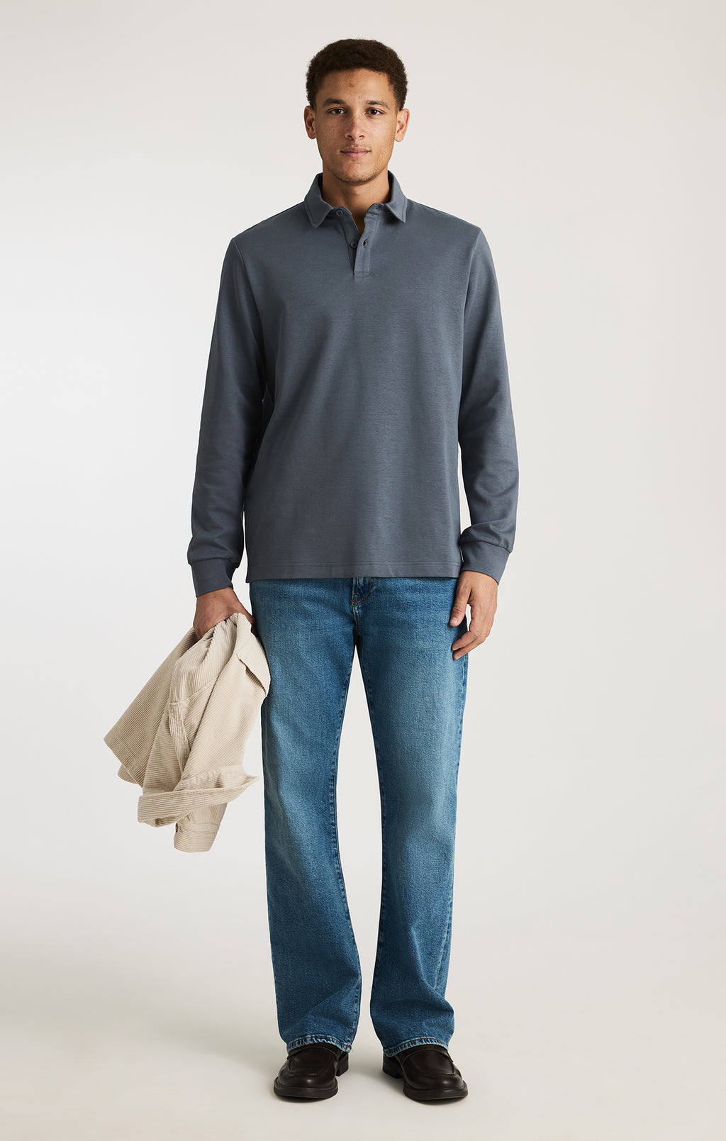 LONG SLEEVE POLO T-SHIRT IN TURBULENCE