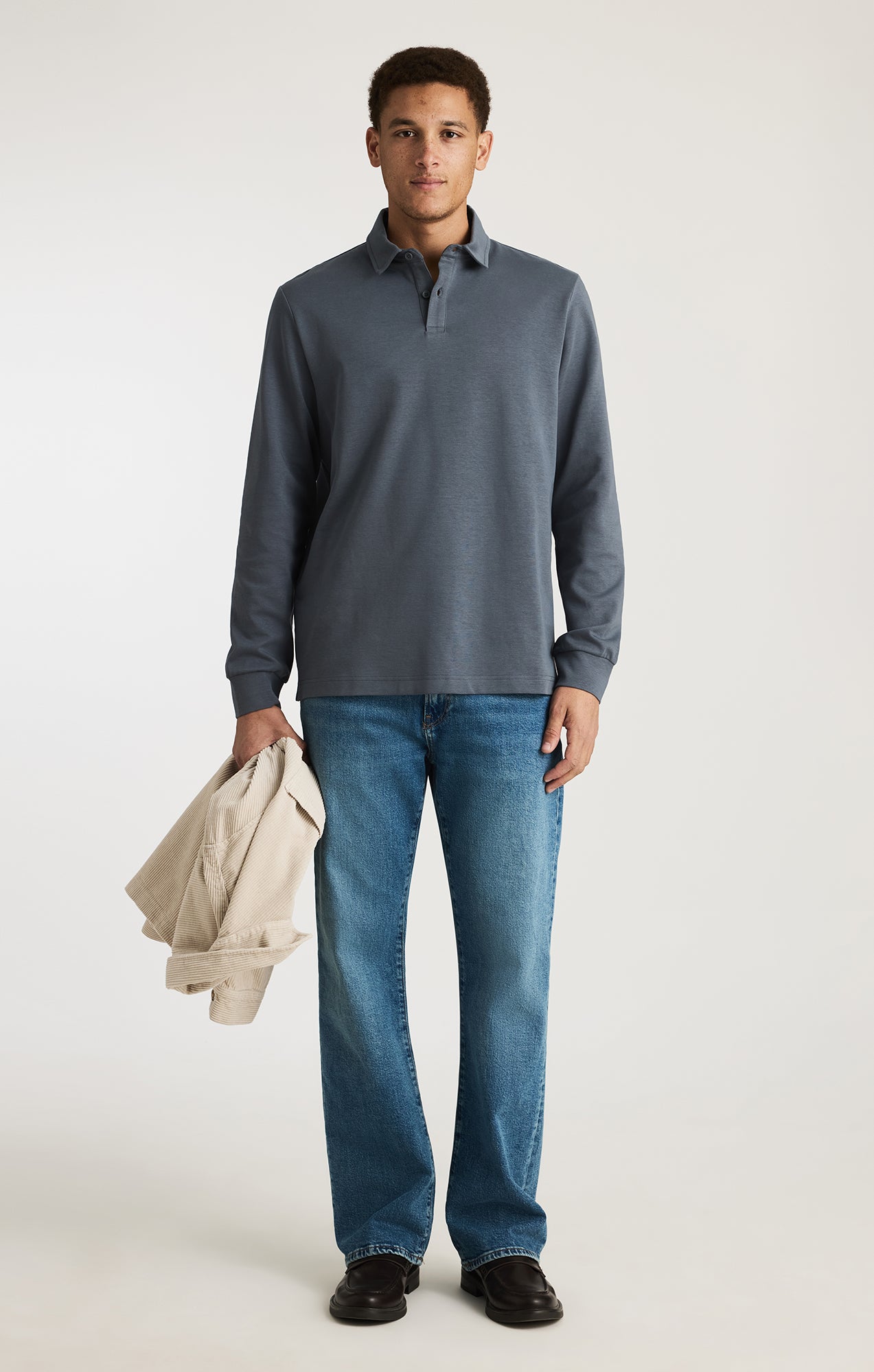 LONG SLEEVE POLO T-SHIRT IN TURBULENCE