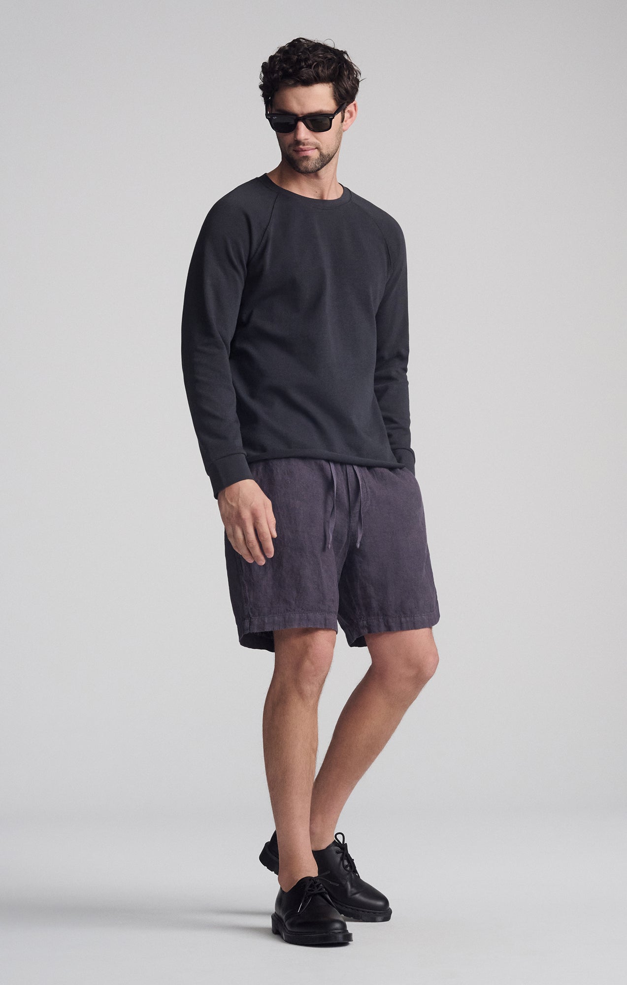 JERSEY LONG SLEEVE T-SHIRT IN PIRATE BLACK - Mavi Jeans