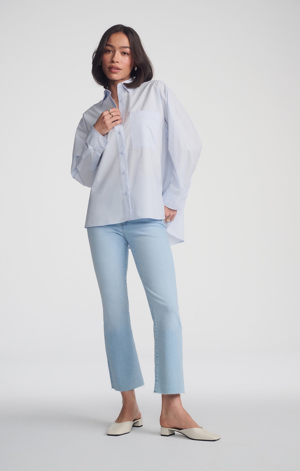 DOUBLE POCKET BUTTON-UP SHIRT IN CASHMERE BLUE - Mavi Jeans