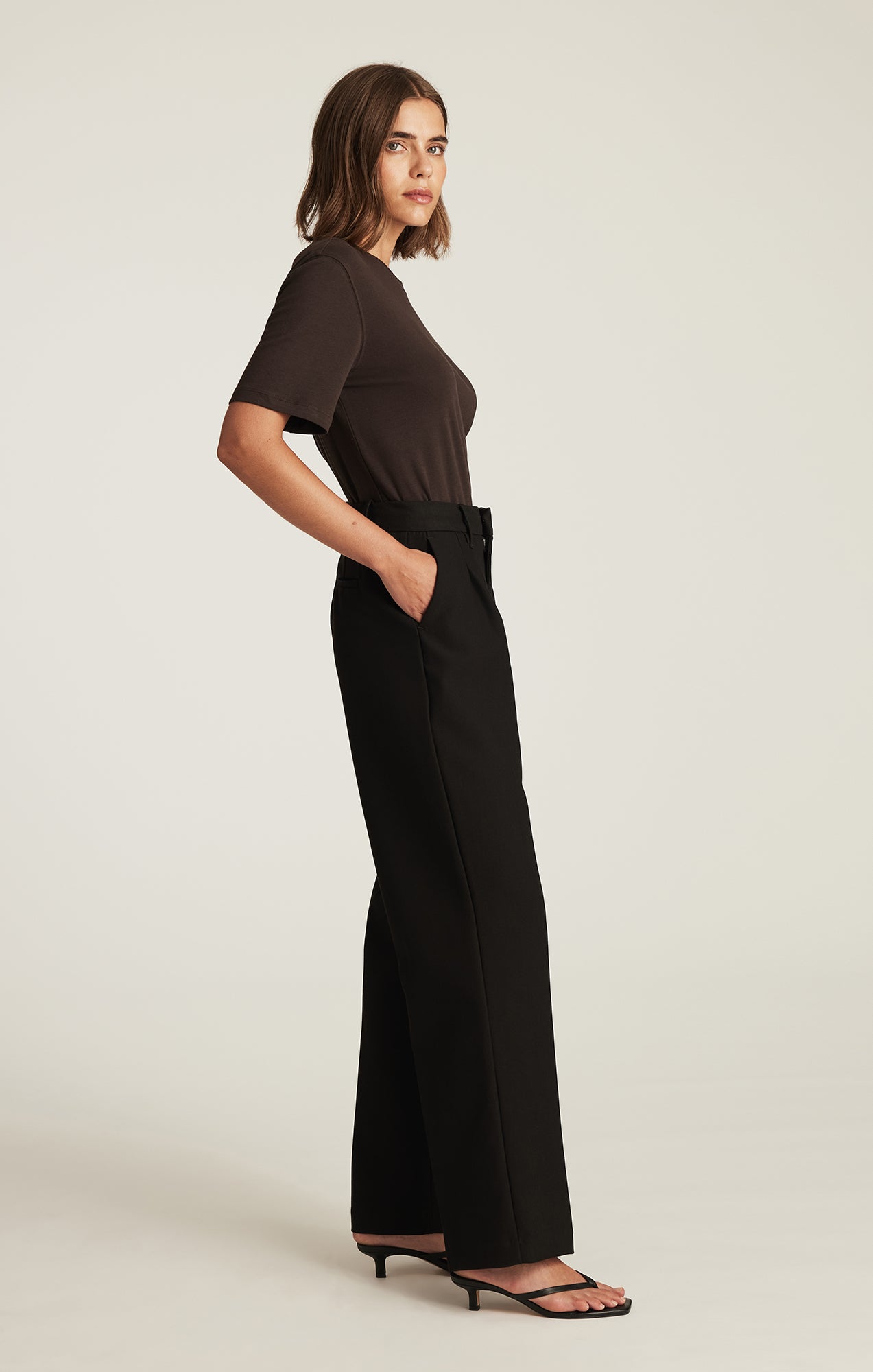 CHARLOTTE WIDE LEG IN BLACK SMART TWILL - Mavi Jeans