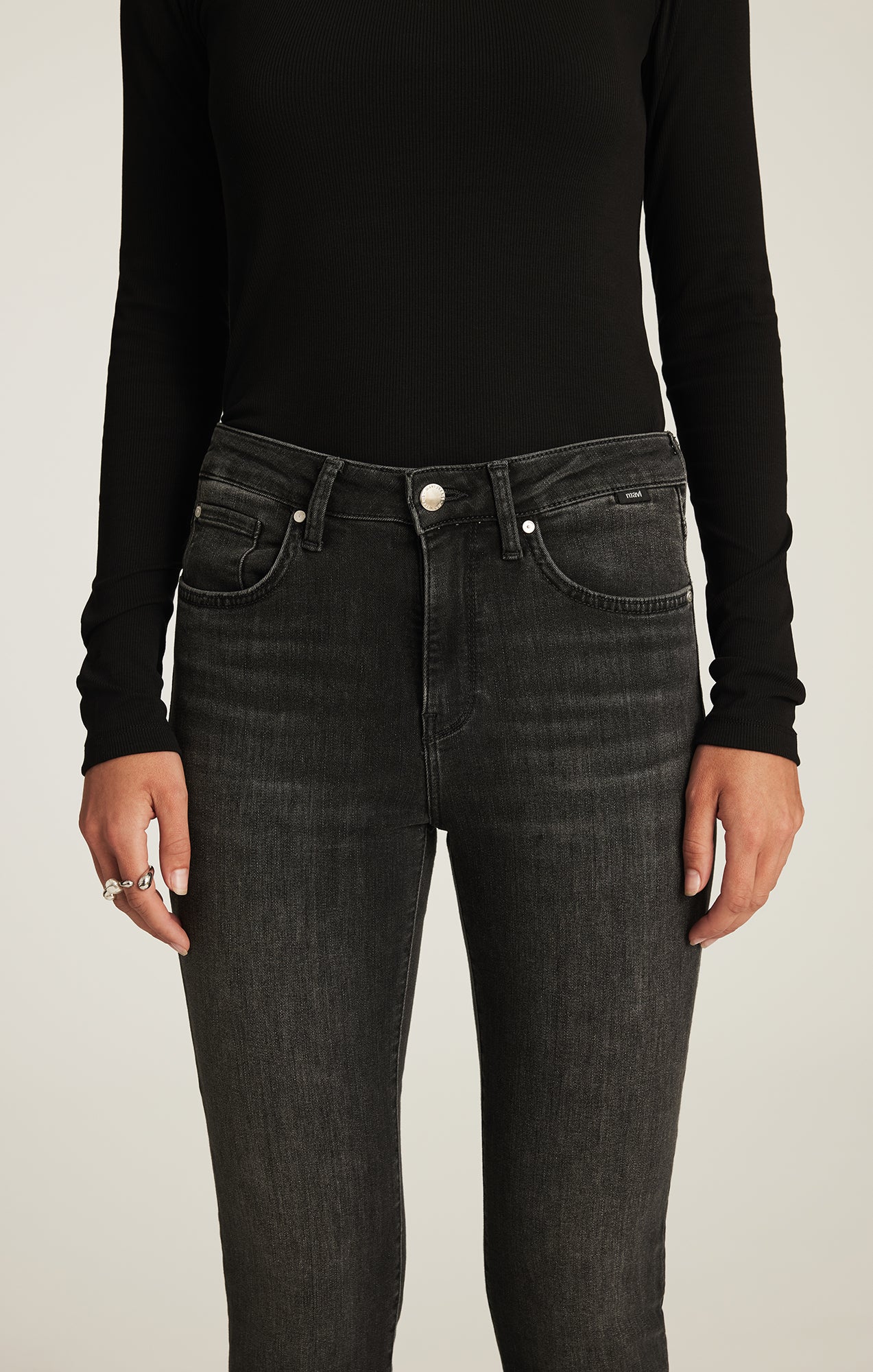 KATHLEEN SLIM BOYFRIEND IN SMOKE BRUSHED FEATHER BLUE