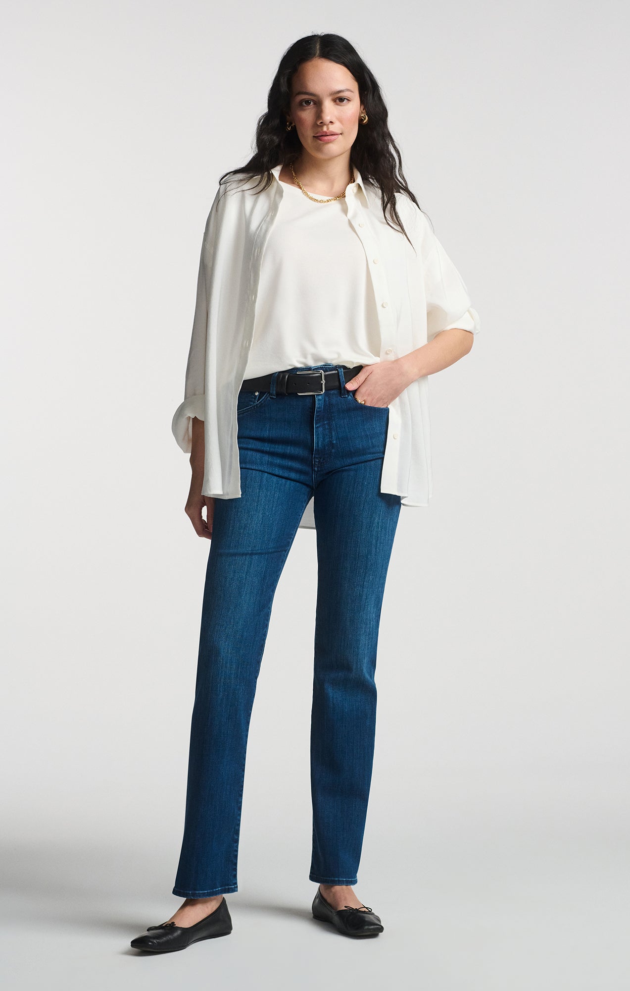 LUXE TOUCH BUTTON-UP SHIRT IN ANTIQUE WHITE - Mavi Jeans