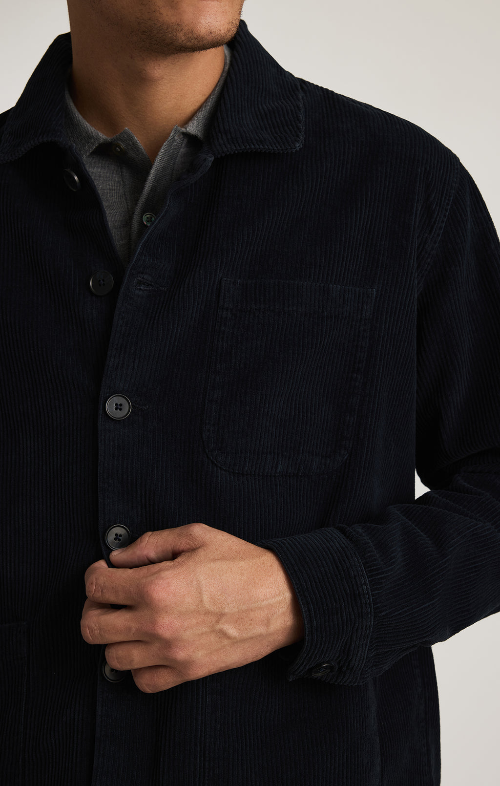 BUTTON-UP OVERSHIRT IN NAVY