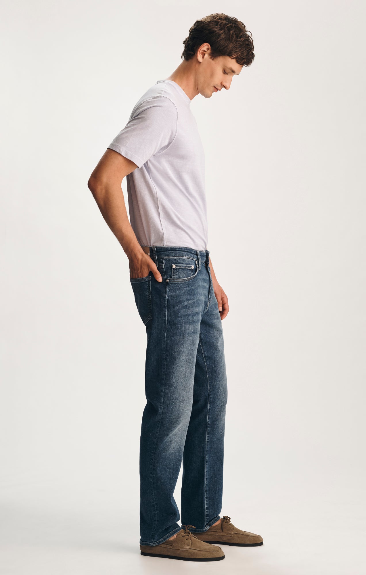 Mavi Men's Zach Straight Leg In Mid Used Brushed Classic Vintage