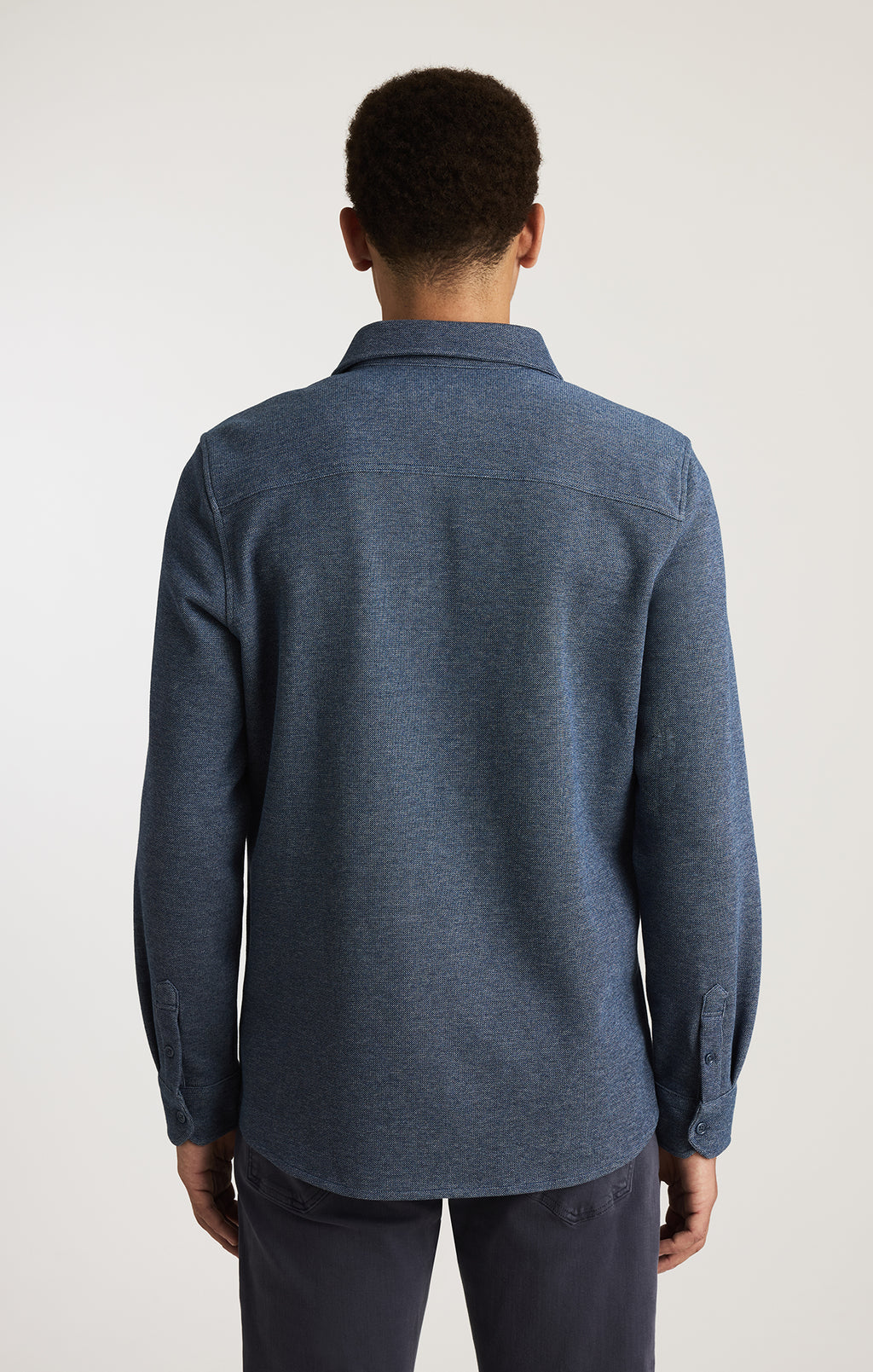 LONG SLEEVE BUTTON-UP SHIRT IN DARK DENIM