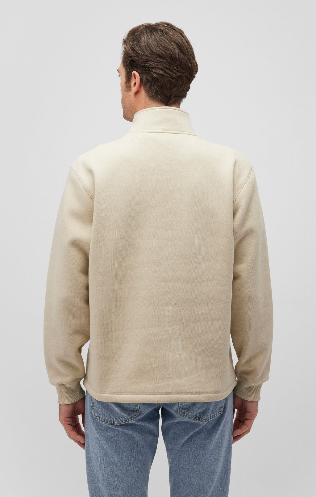 QUARTER ZIP SWEATSHIRT IN PELICAN - Mavi Jeans