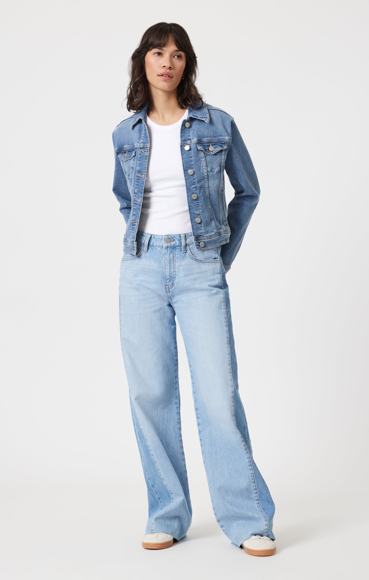 CECILIA DENIM JACKET IN LIGHT BRUSHED FLEX BLUE - Mavi Jeans