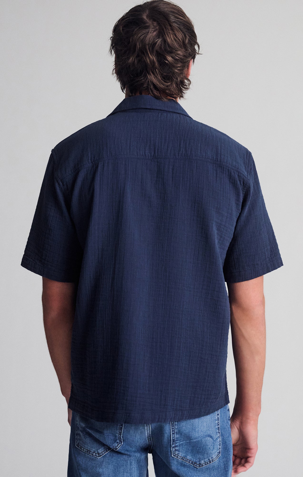 SHORT SLEEVE BUTTON-UP SHIRT IN OUTER SPACE