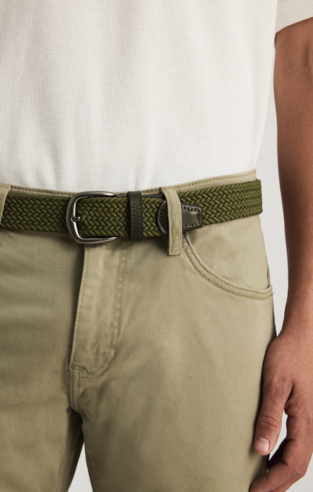 BRAIDED BELT IN KHAKI