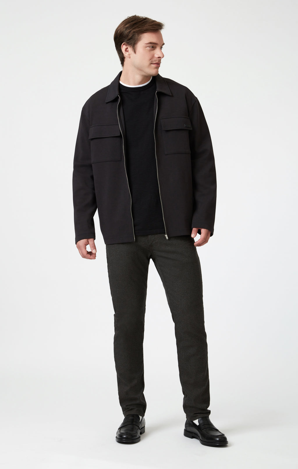 MARCUS SLIM STRAIGHT LEG IN BROWN FEATHER TWEED - Mavi Jeans