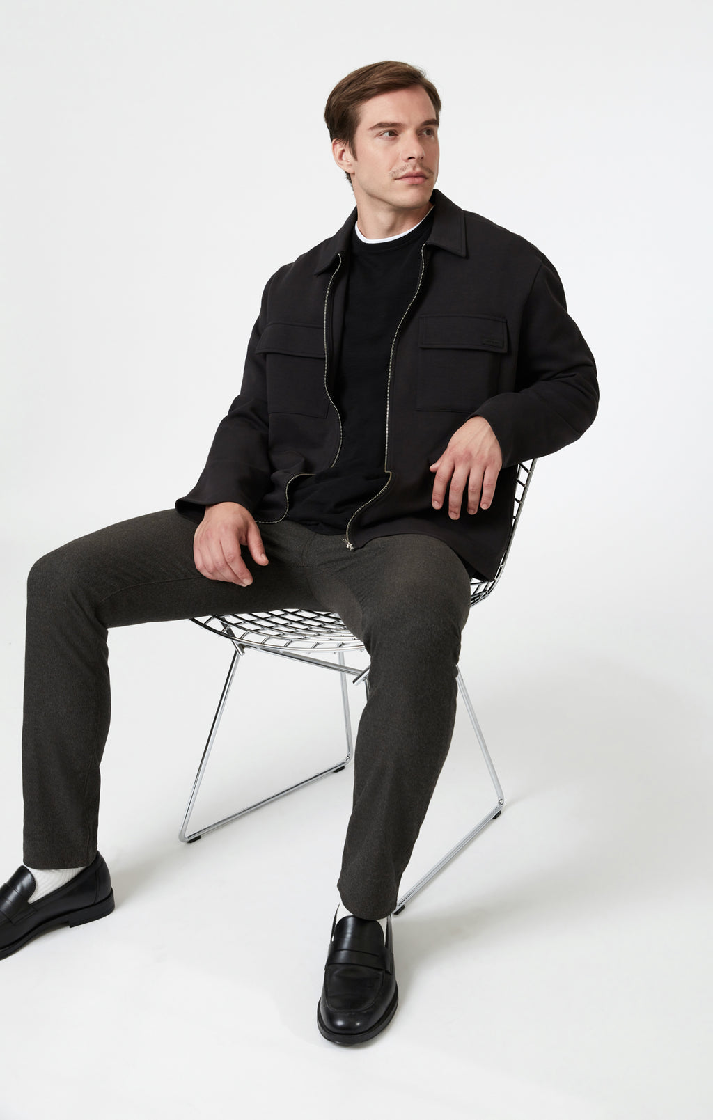 MARCUS SLIM STRAIGHT LEG IN BROWN FEATHER TWEED - Mavi Jeans