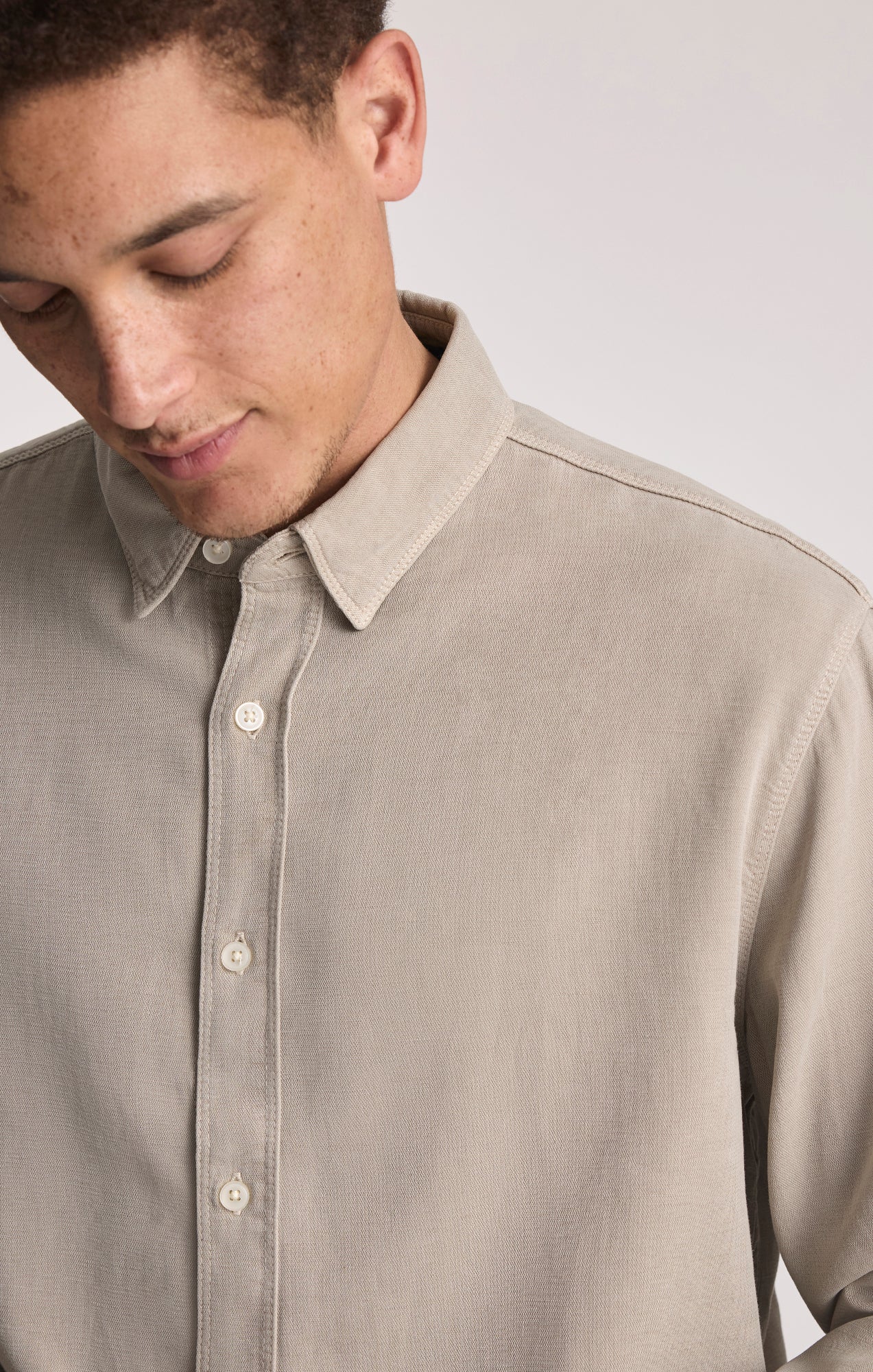 TENCEL BUTTON-UP SHIRT IN ELM - Mavi Jeans