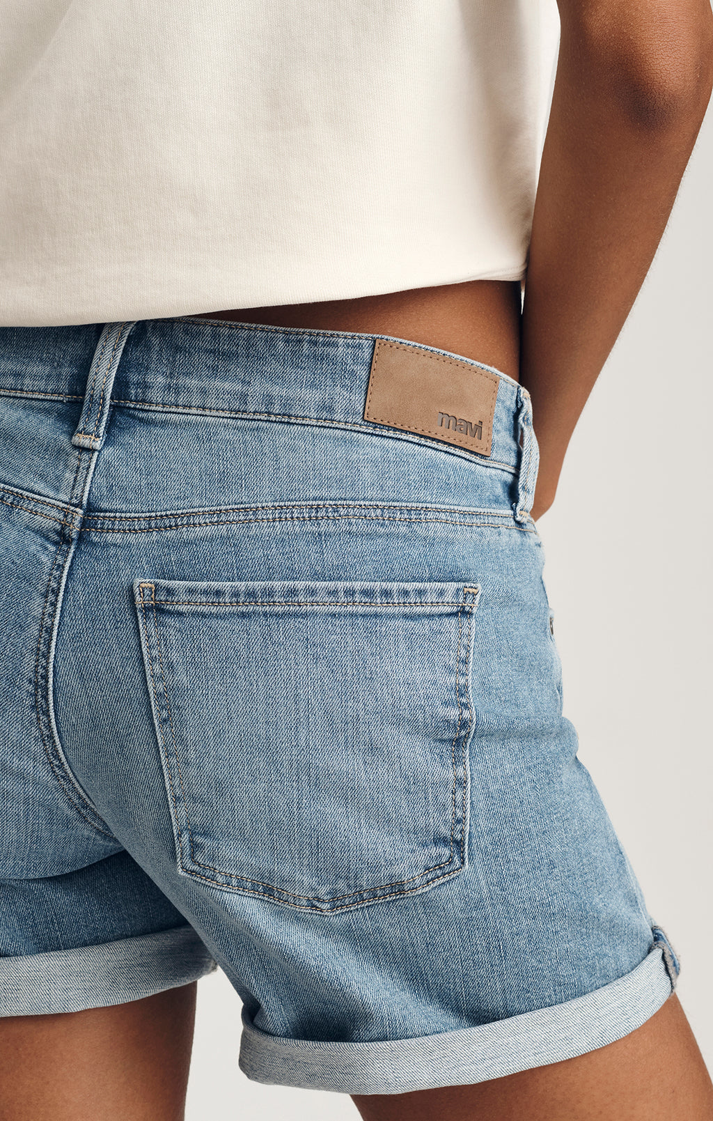 JULIA RELAXED SHORTS IN LIGHT BRUSHED FLEX BLUE