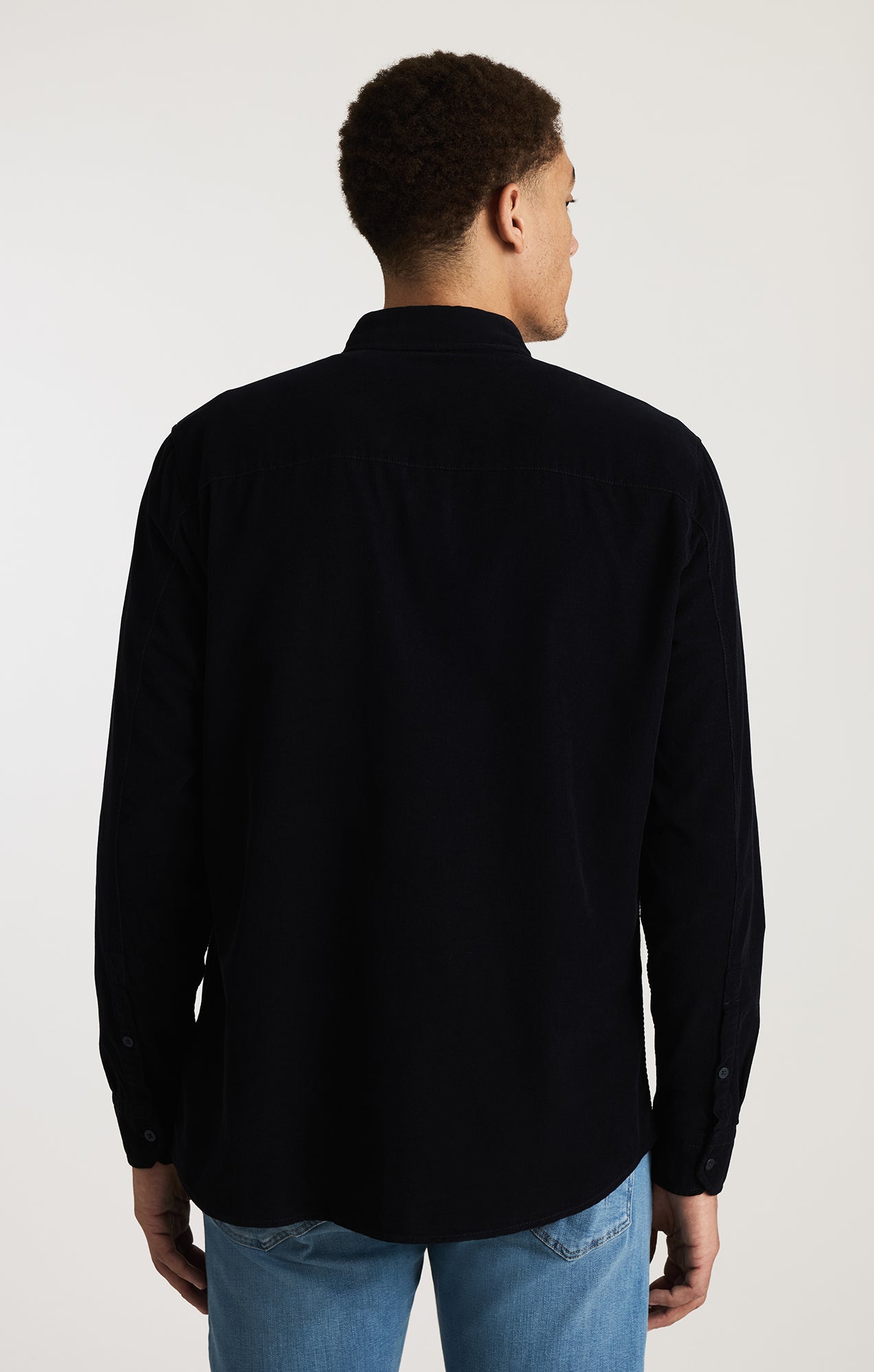 black dress shirt with blue jeans Mavi Men's Long Sleeve Button-Up Shirt In Dark Sapphire