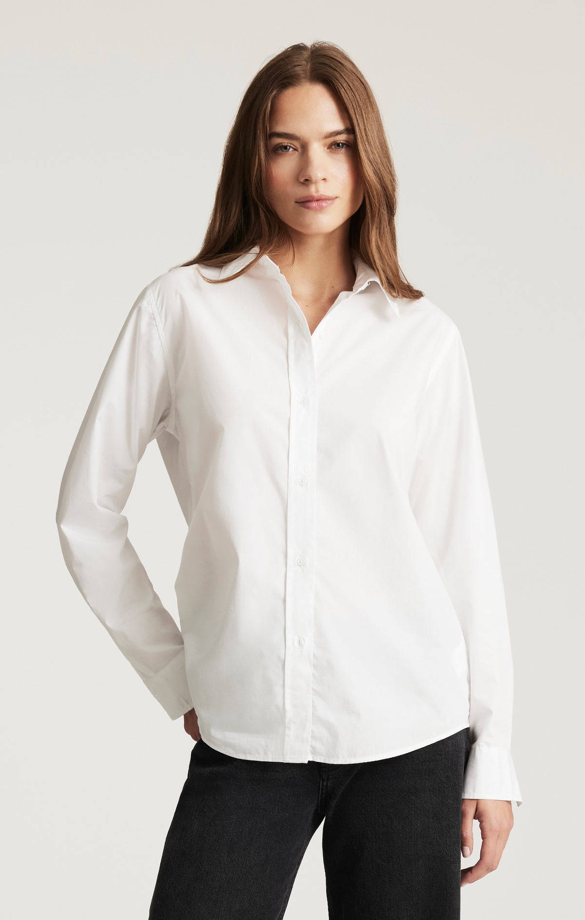 Mavi Women's Long Sleeve Button-Up Shirt In White – Mavi Jeans