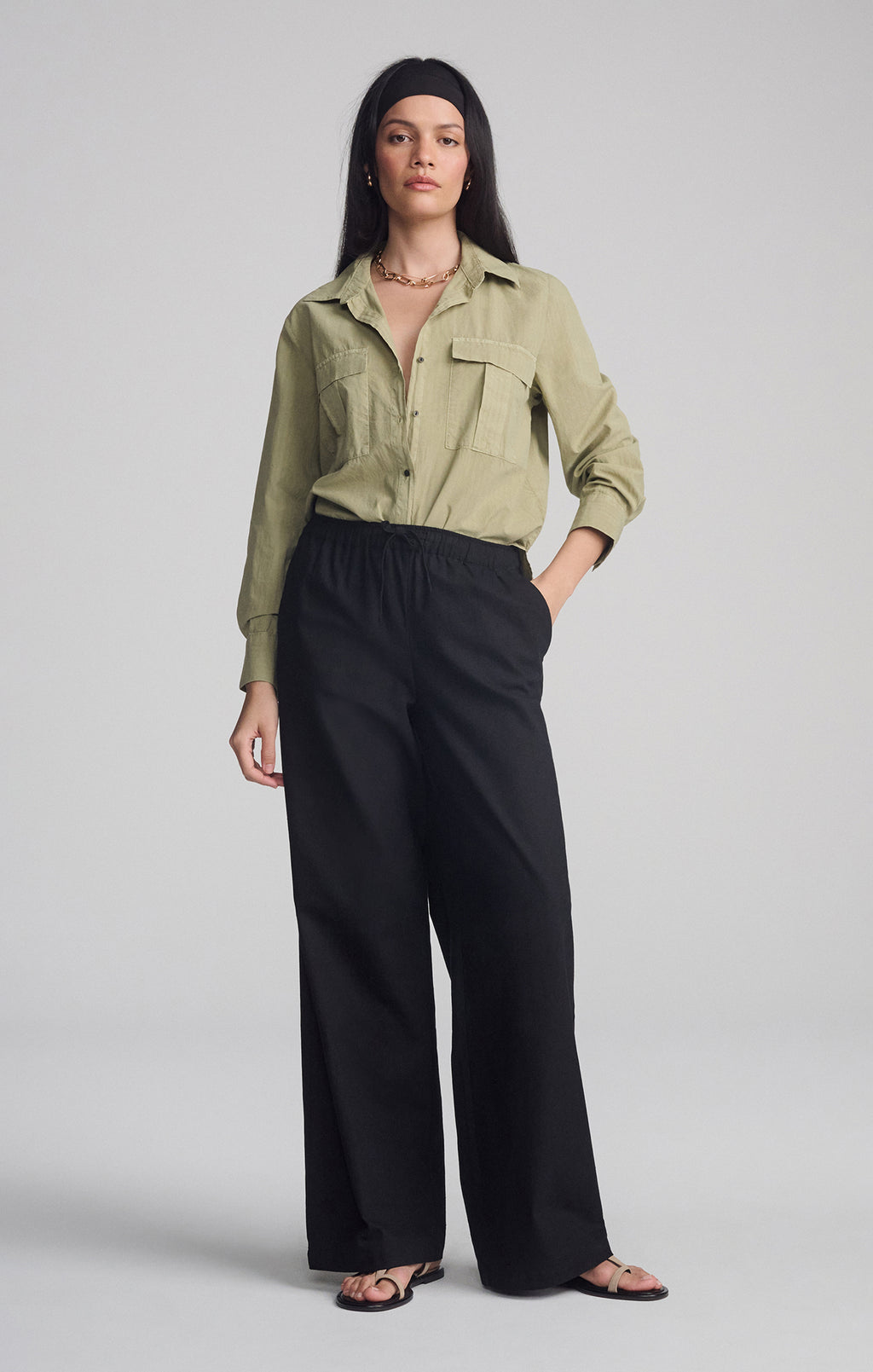 DOUBLE POCKET BUTTON-UP SHIRT IN TEA - Mavi Jeans