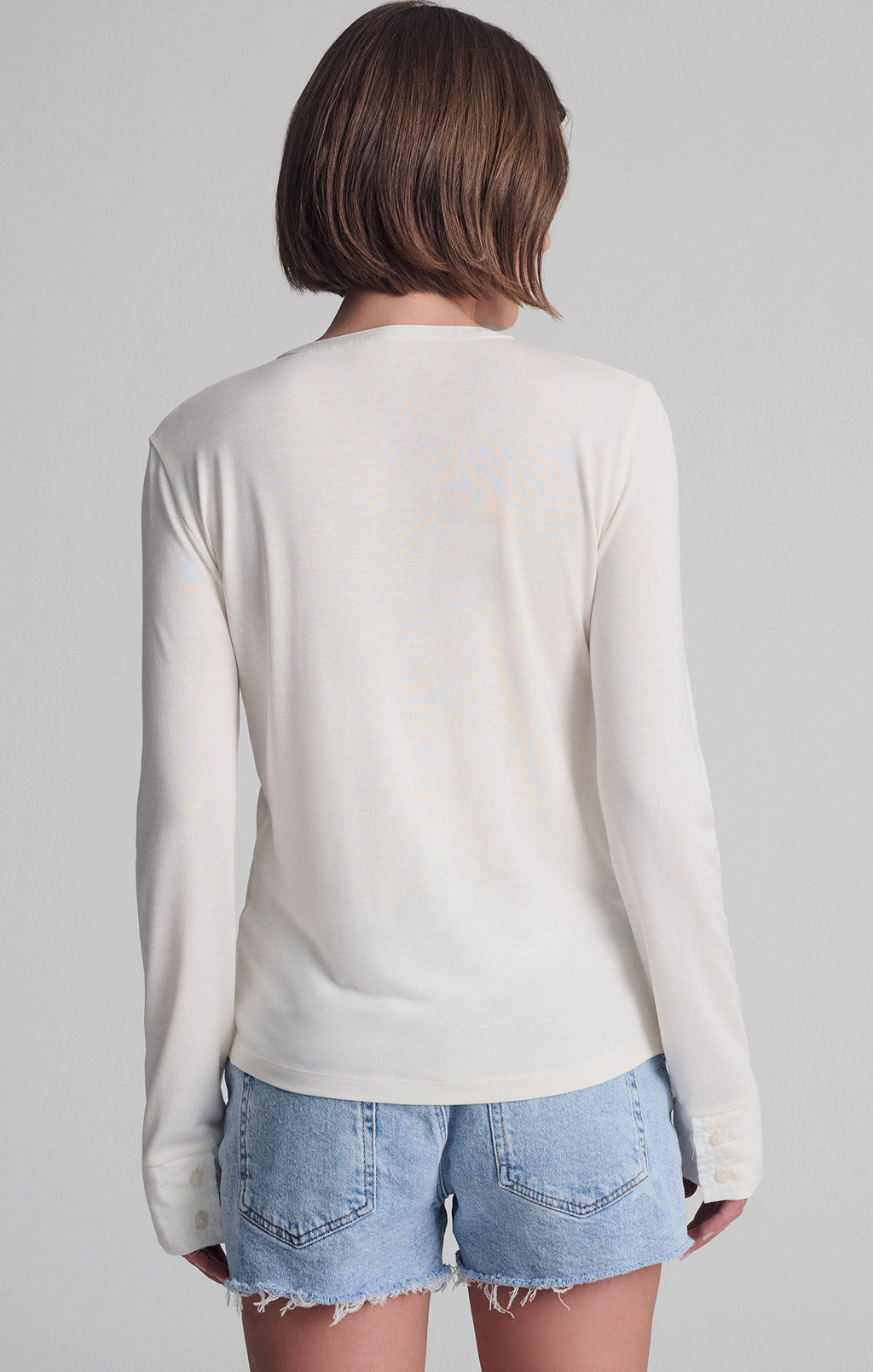 LONG SLEEVE HENLEY IN COCONUT MILK - Mavi Jeans